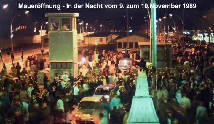 Mauerffnung in der Nacht vom 9. zum 10. November 1989 in Berlin Bornholmer Strae