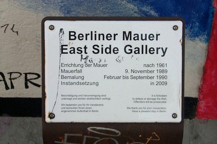 Schild an der East Side Gallerry.