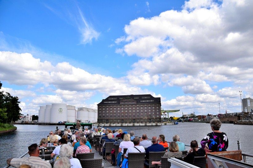 Der Blick zum Westhafen in Berlin.