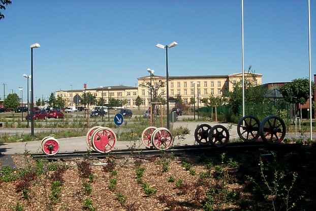Industriedenkmal Radstze vor dem Bahnhof Wittenberge